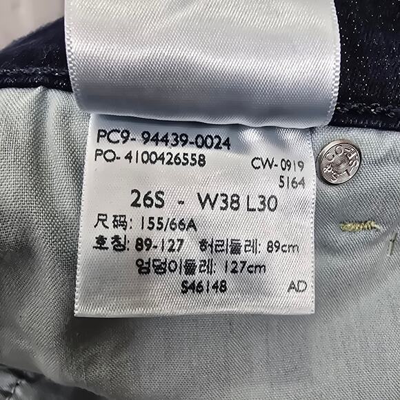 Signature Levi's Gold Curvy Straight Blue Denim Jeans Size 26S - W38 L30 - Picture 6 of 8